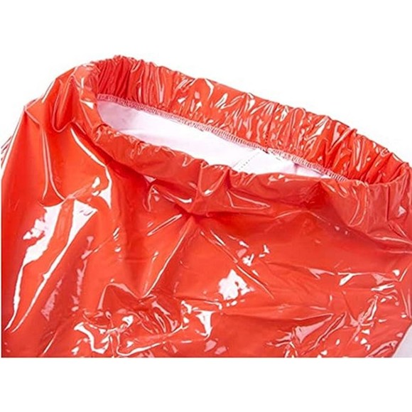 Bright Vegan Leather Bodycon Slim Micro Mini Skirt Party Clubwear Orange S - Picture 2 of 5